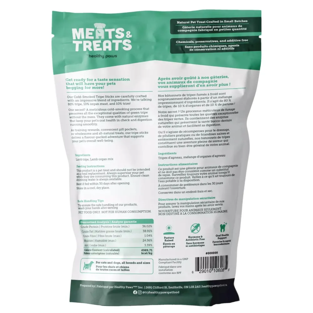 Discount Meats & Treats Cold Smoked Tripe Stick Lamb Treats Treats & Chews