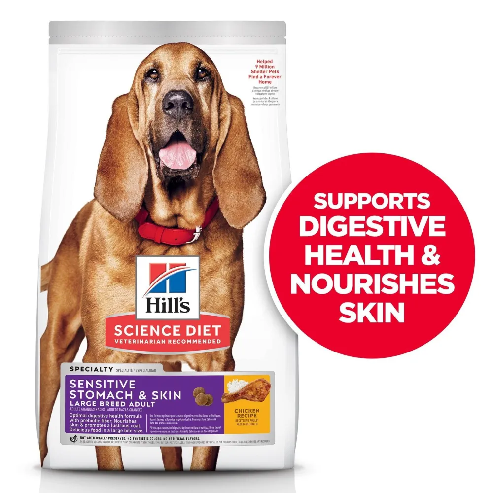 New Adult Sensitive Stomach & Skin Large Breed Dry Dog Food, Chicken Recipe Food Dry, Wet, Freeze Dried, Etc.