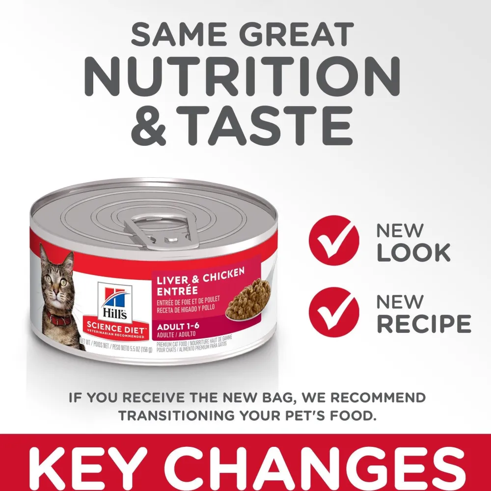 New Adult Liver & Chicken Canned Cat Food Wet Food Cans, Pouches, Tetra Paks, Etc.