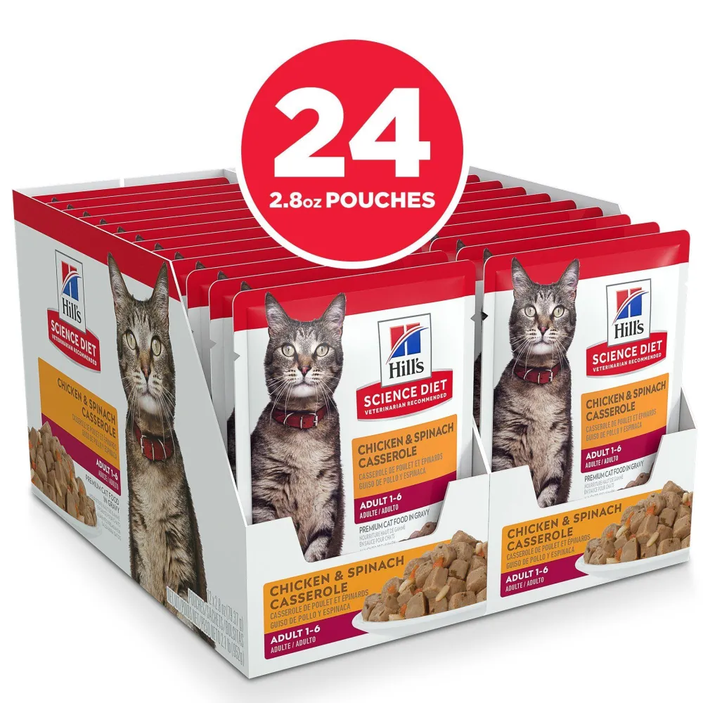 Hot Adult Wet Cat Food, Chicken & Spinach, 79g pouch Wet Food Cans, Pouches, Tetra Paks, Etc.