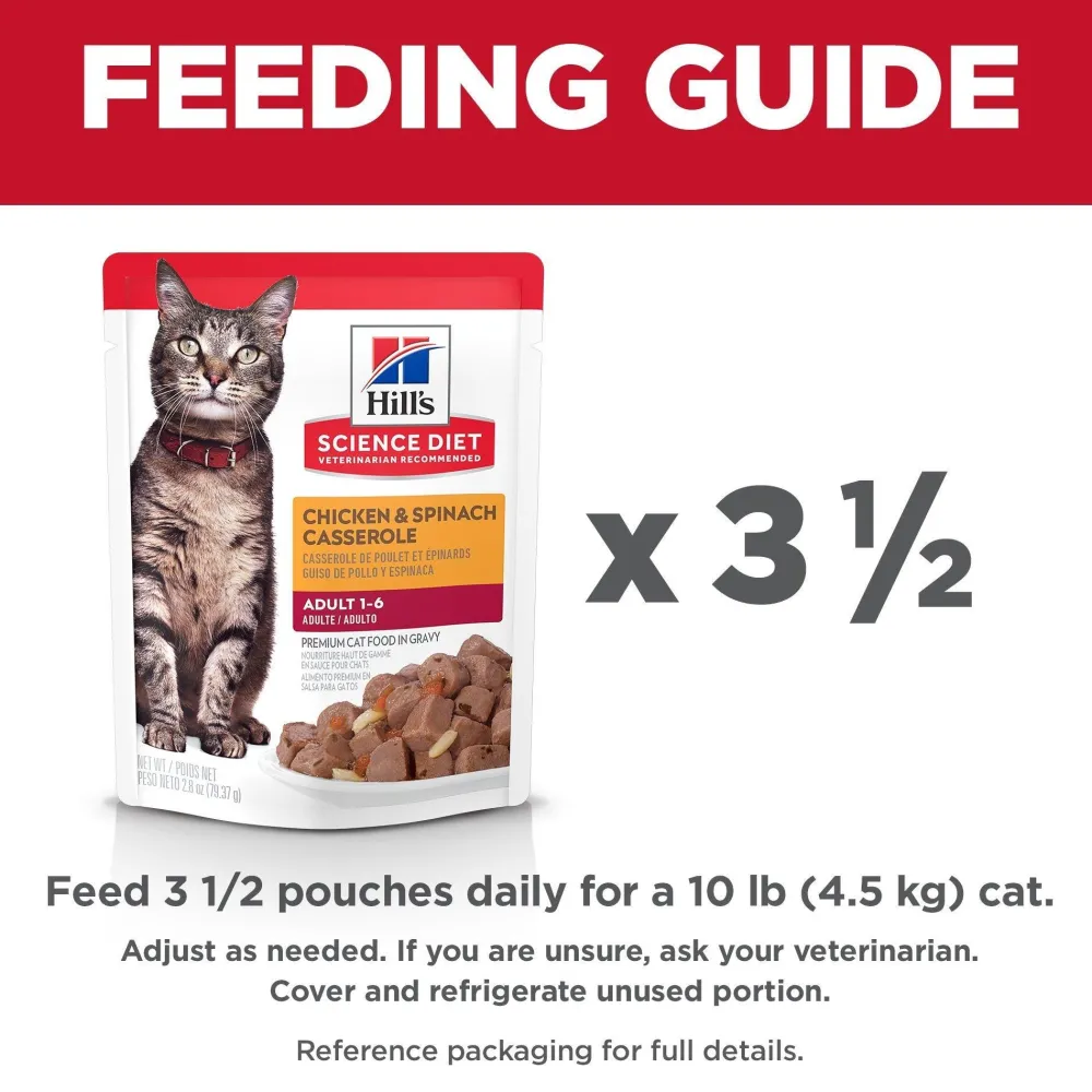 Hot Adult Wet Cat Food, Chicken & Spinach, 79g pouch Wet Food Cans, Pouches, Tetra Paks, Etc.
