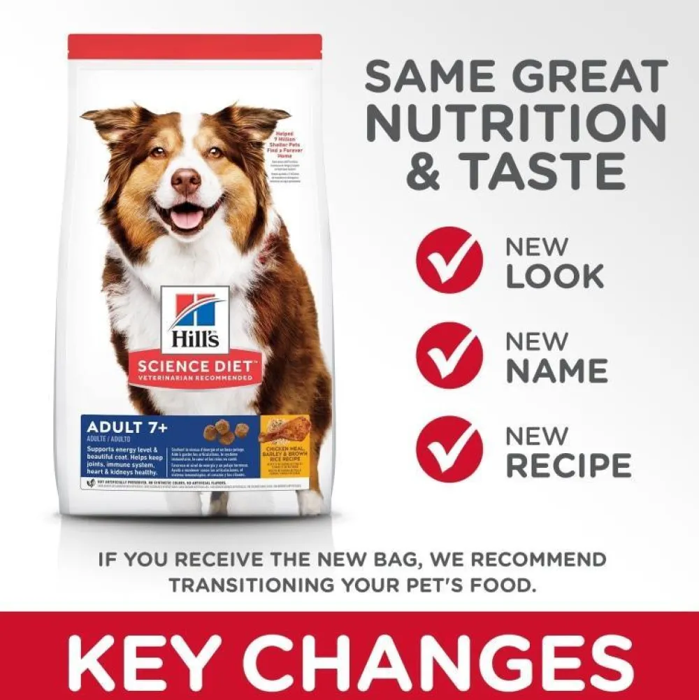 Sale Dry Dog Food, Adult 7+ for Senior Dogs, Chicken Meal, Barley & Brown Rice Recipe Food Dry, Wet, Freeze Dried, Etc.