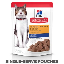 Online Senior 7+ Wet Cat Food, Chicken, 79g pouch Wet Food Cans, Pouches, Tetra Paks, Etc.