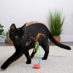 New Cat Rowdy Rockerwand Toy with Feathers Supplies Collars, Scratchers, Toys, Etc.