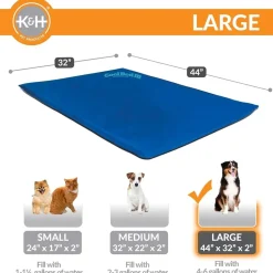 Best K & H Cool Bed III Blue Large Supplies Leashes, Collars, Beds, Flea & Tick, Etc.