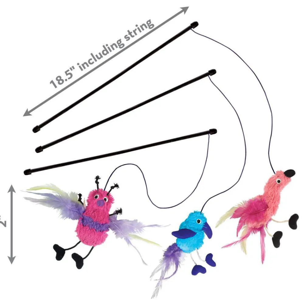 Discount Cat Toy Feather Teaser Assorted Characters Supplies Collars, Scratchers, Toys, Etc.