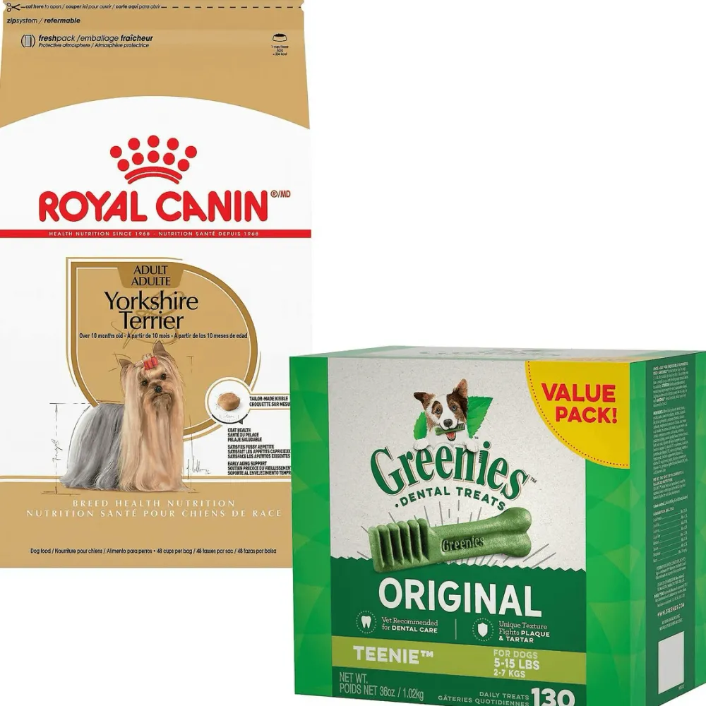 Online Max Value Pack: Yorkshire Terrier Adult Dry Food 4.5 Kg + Greenies Teenie Dental Dog Treats 1.02 Kg Food Dry, Wet, Freeze Dried, Etc.
