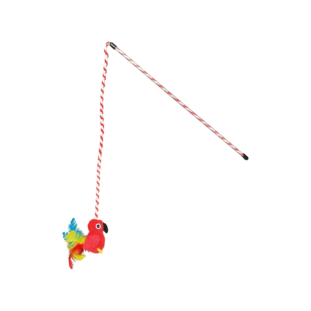 Outlet Cat Toy Margaritaville Wand With Red Bird Supplies Collars, Scratchers, Toys, Etc.