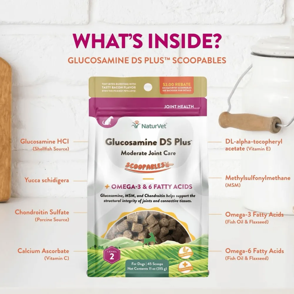 Online Scoopables Glucosamine DS Plus Level 2 Moderate Joint Care Dog Supplement Supplies Leashes, Collars, Beds, Flea & Tick, Etc.