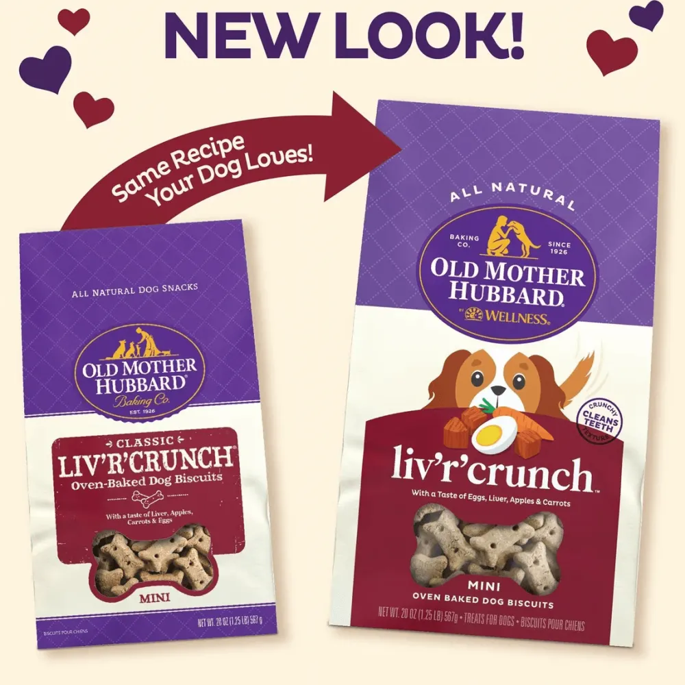 New Classic Liv'R'Crunch Natural Mini Oven-Baked Biscuits Dog Treats Treats Treats & Chews