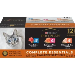 Online Complete Essentials Favourites Tuna Entree, Salmon & Rice Entree, Chicken & Rice Entree Variety Pack Wet Cat Food Wet Food Cans, Pouches, Tetra Paks, Etc.