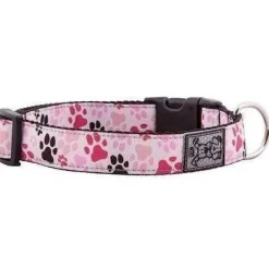 Online RC Adjustable Dog Collar Pattern Pink Paws Supplies Leashes, Collars, Beds, Flea & Tick, Etc.