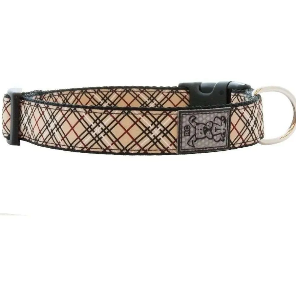 Hot RC Adjustable Dog Collar Pattern Tan Tartan Supplies Leashes, Collars, Beds, Flea & Tick, Etc.
