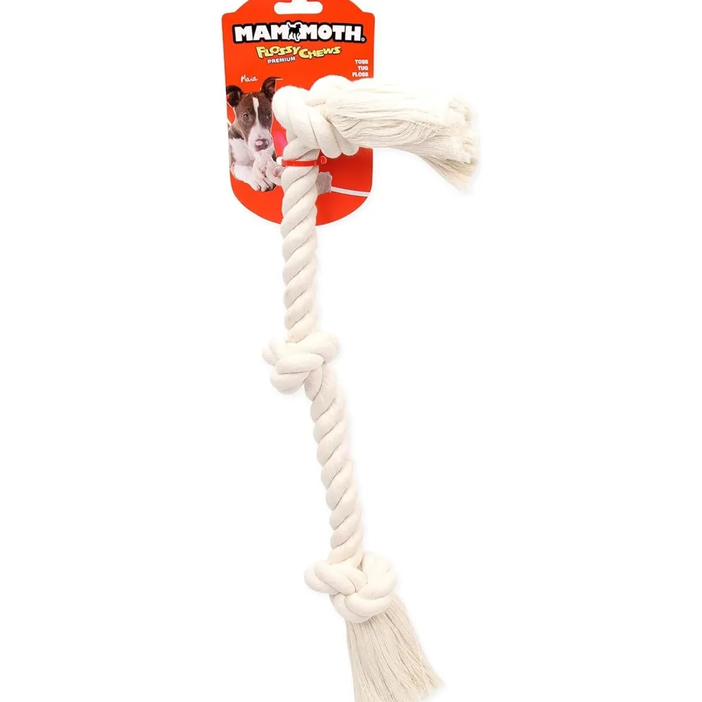 Online Rope Bone White 3 Knot Bone Toys Interactive, Plush, Etc. | Supplies Leashes, Collars, Beds, Flea & Tick, Etc.