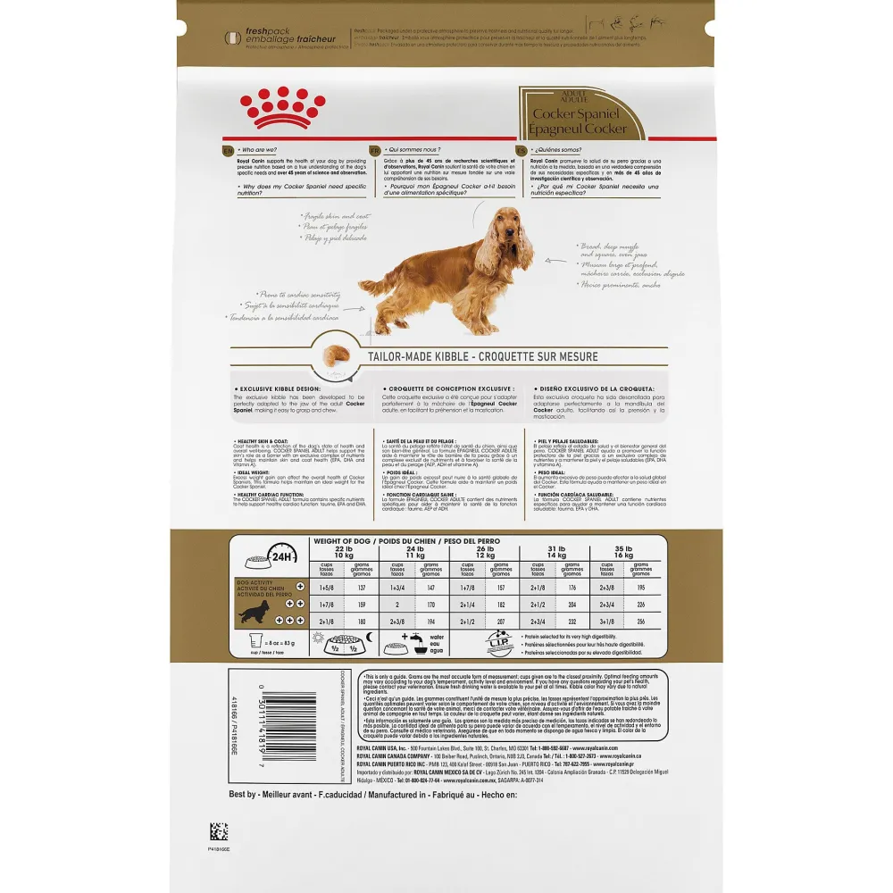 New Breed Specific Cocker Spaniel Dog Food Food Dry, Wet, Freeze Dried, Etc.