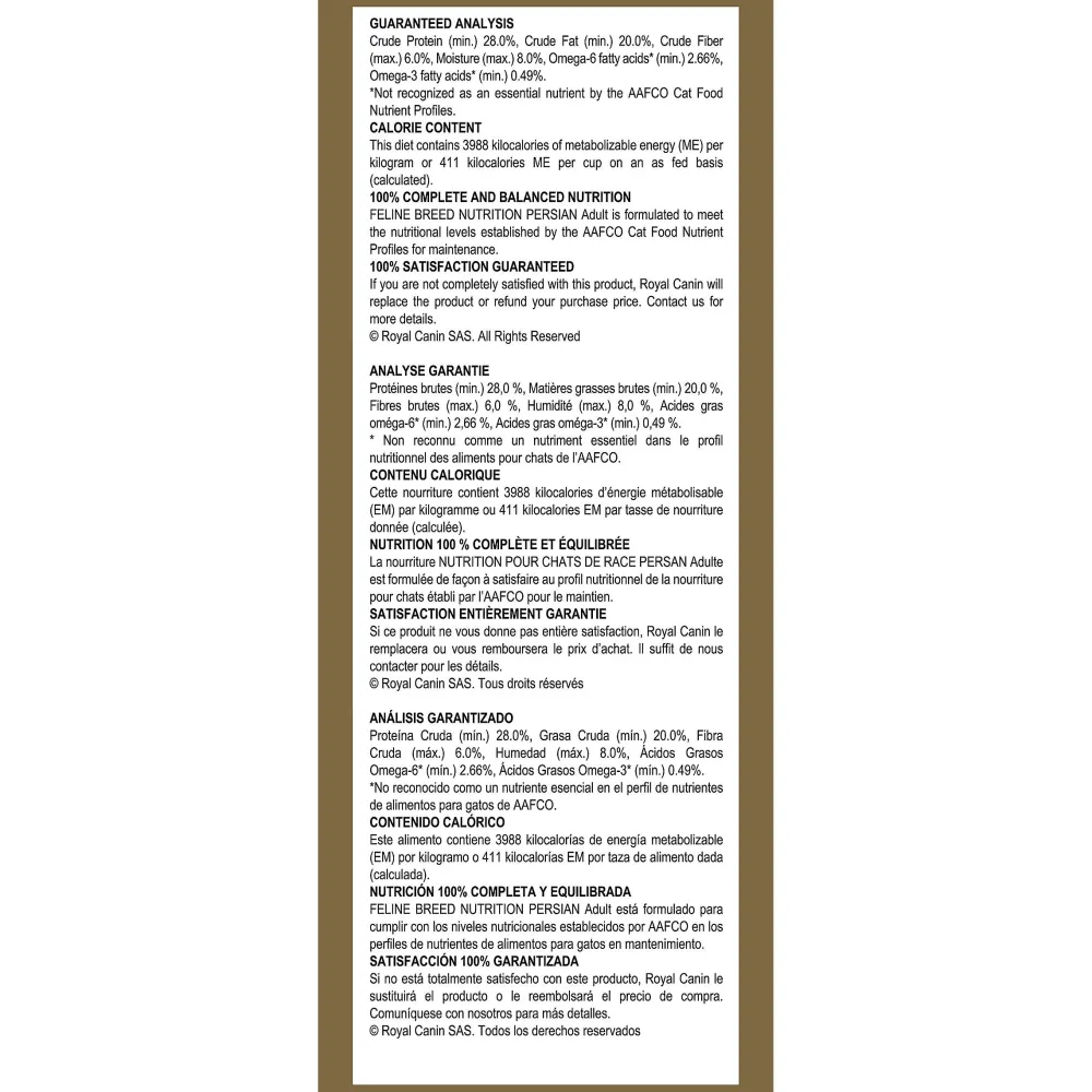 Fashion ® Feline Breed Nutrition™ Persian Adult Dry Cat Food Dry Food Dry Cat Food