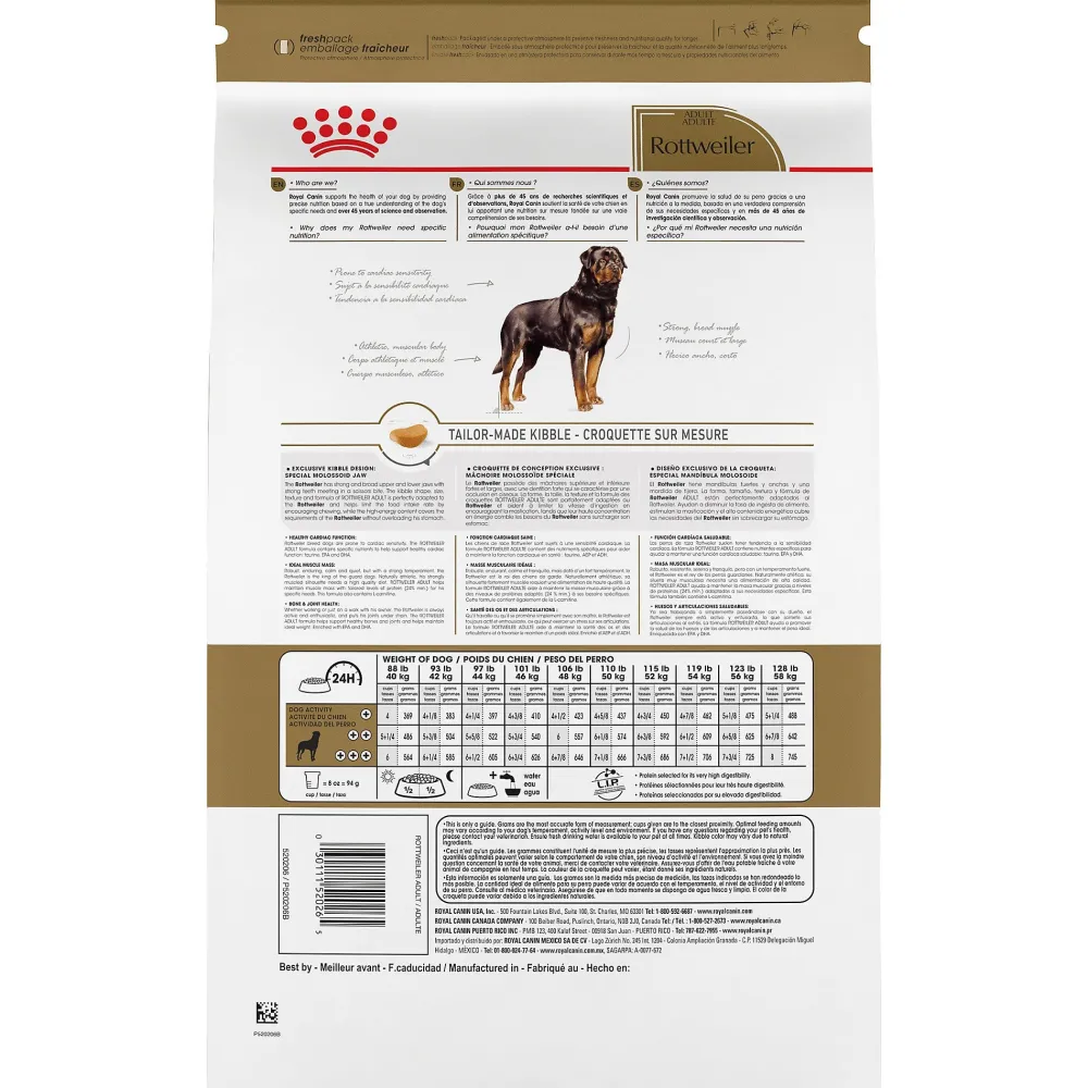 New Rottweiler Adult Dog Food Food Dry, Wet, Freeze Dried, Etc.