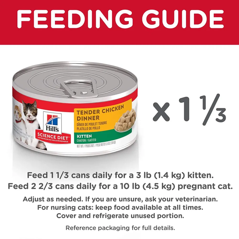 Discount Science Diet Feline Tender Dinners Kitten Chicken Wet Food Cans, Pouches, Tetra Paks, Etc.