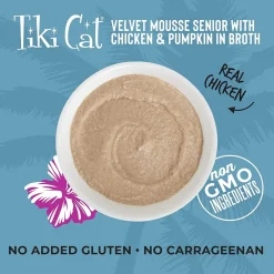Outlet Pouch Velvet Mousse Senior Chicken With Pumpkin Wet Food Cans, Pouches, Tetra Paks, Etc.