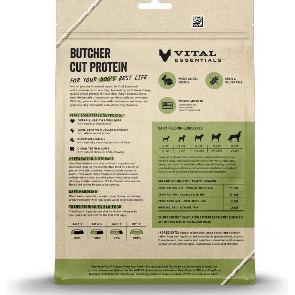 New Freeze Dried Raw Rabbit Mini Nibs Food Dry, Wet, Freeze Dried, Etc.