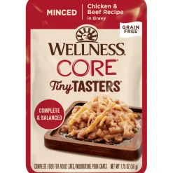 New CORE Tiny Tasters Minced Chicken & Beef in Gravy Wet Cat Food Wet Food Cans, Pouches, Tetra Paks, Etc.