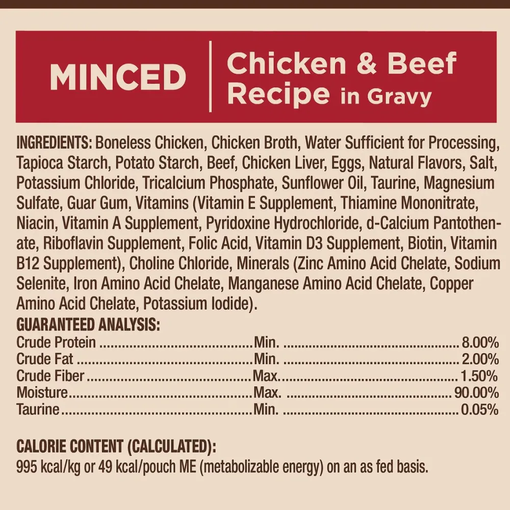New CORE Tiny Tasters Minced Chicken & Beef in Gravy Wet Cat Food Wet Food Cans, Pouches, Tetra Paks, Etc.