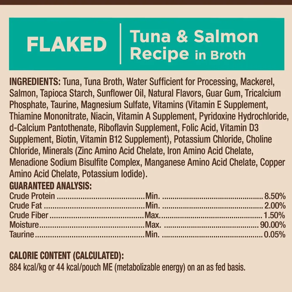 New CORE Tiny Tasters Flaked Tuna & Salmon in Sauce Wet Cat Food Wet Food Cans, Pouches, Tetra Paks, Etc.
