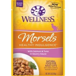 New Healthy Indulgence Morsels Salmon & Tuna Wet Cat Food Wet Food Cans, Pouches, Tetra Paks, Etc.