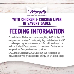 New Healthy Indulgence Morsels Chicken & Chicken Liver Wet Cat Food Wet Food Cans, Pouches, Tetra Paks, Etc.