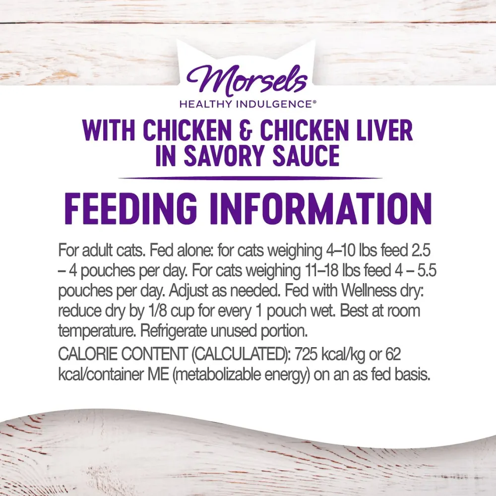 New Healthy Indulgence Morsels Chicken & Chicken Liver Wet Cat Food Wet Food Cans, Pouches, Tetra Paks, Etc.