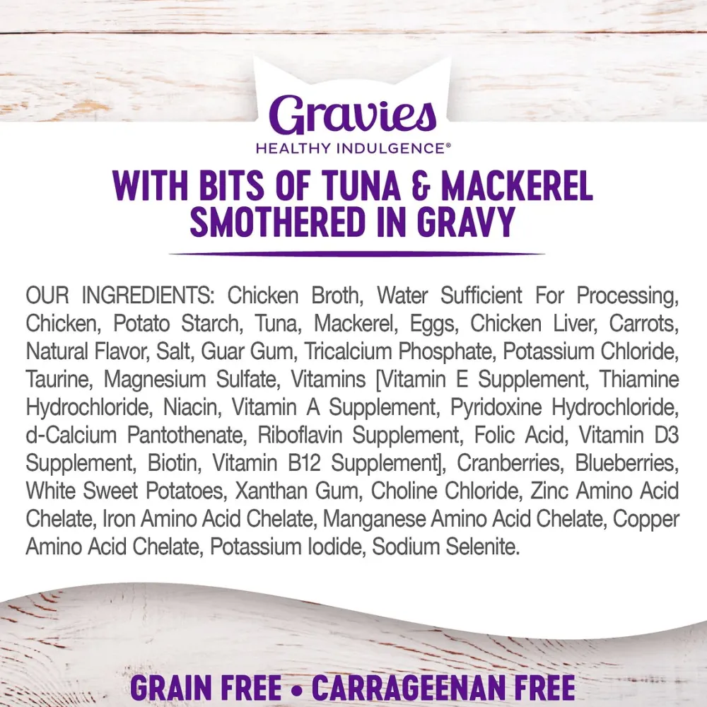 Discount Healthy Indulgence Gravies Tuna & Mackerel Wet Cat Food Wet Food Cans, Pouches, Tetra Paks, Etc.