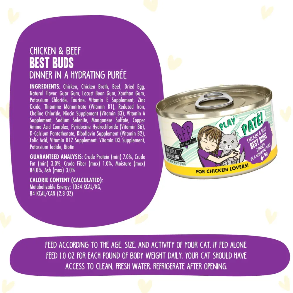 Best Wet Cat Food BFF Best Buds Chicken & Beef Pate Wet Food Cans, Pouches, Tetra Paks, Etc.