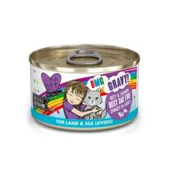 Discount Wet Cat Food BFF Omg Best Day Eva Beef & Salmon Dinner in Gravy Wet Food Cans, Pouches, Tetra Paks, Etc.