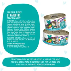 Discount Wet Cat Food BFF Omg Qt Patootie! Chicken & Turkey Dinner in gravy Wet Food Cans, Pouches, Tetra Paks, Etc.