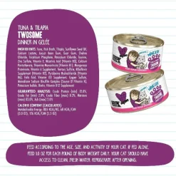 Outlet Wet Cat Food BFF Twosome! Tuna & Tilapia Dinner in Gelee Wet Food Cans, Pouches, Tetra Paks, Etc.