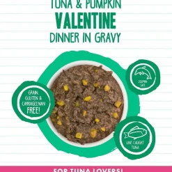 Fashion Wet Cat Food BFF Valentine! Tuna & Pumpkin Minced Dinner in Gravy Wet Food Cans, Pouches, Tetra Paks, Etc.
