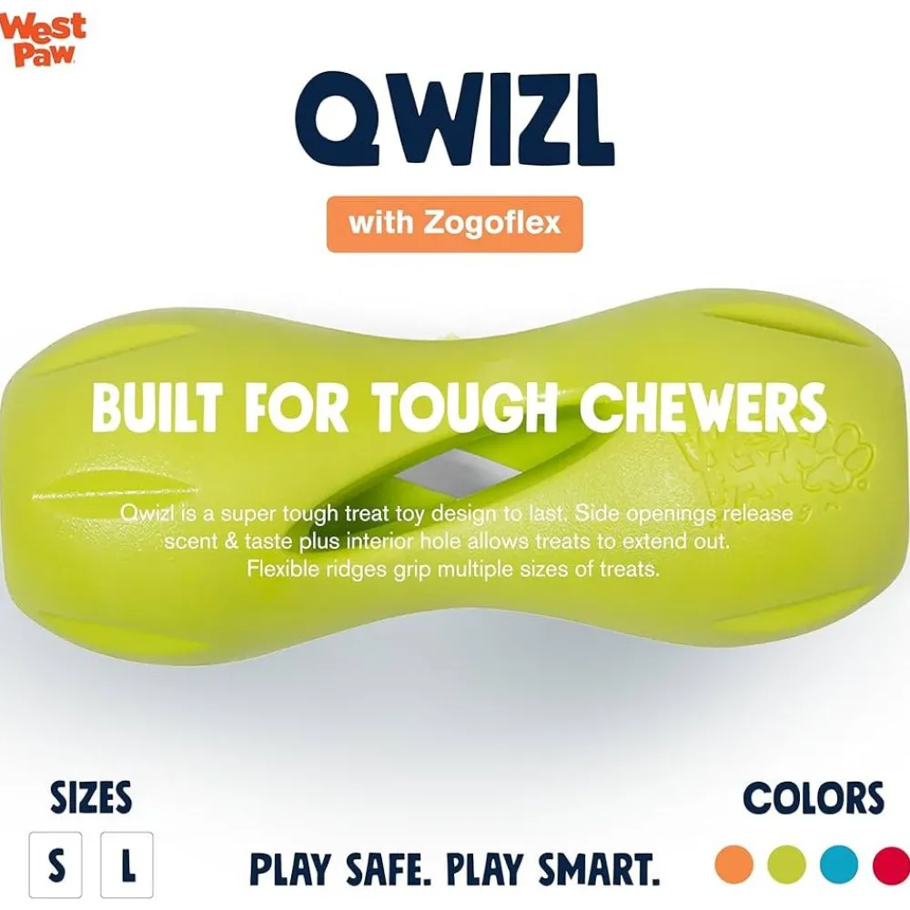 Online West Paw Zogoflex Qwizi Green Supplies Leashes, Collars, Beds, Flea & Tick, Etc. | Toys Interactive, Plush, Etc.